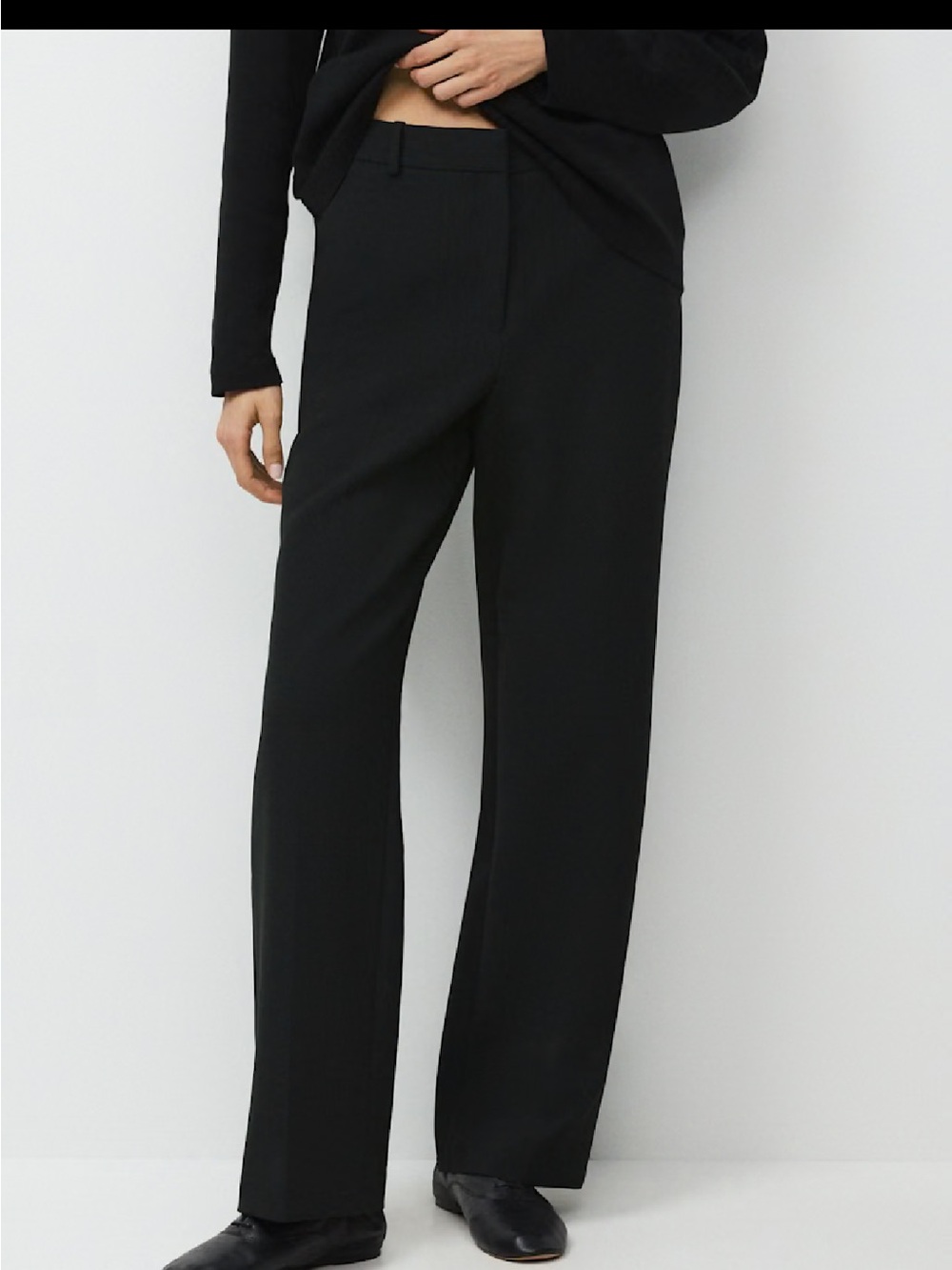 Aritzia Babton Agency Pant - Black Wide-Leg Trousers